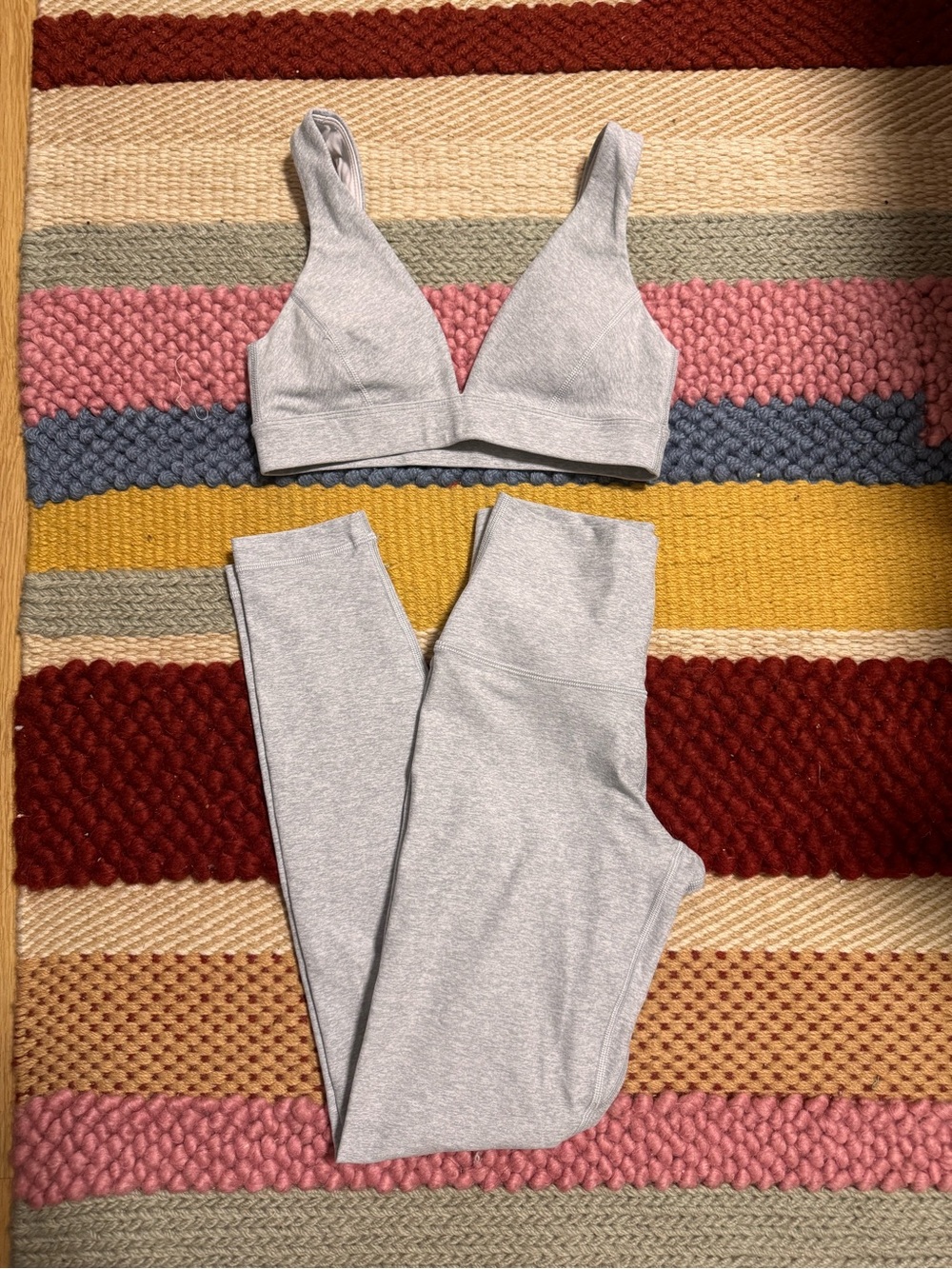 Aritzia Light Gray Soft Whip Grey Bralette & Leggings